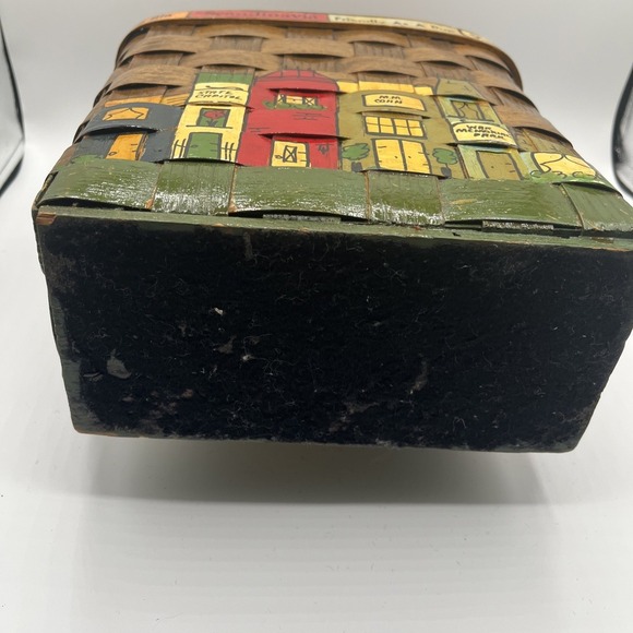 Vintage Caro-Nan Hand Painted Woven Basket 1960's Little Rock, AR - Picture 10 of 10